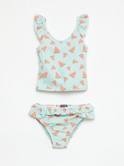 Costume da bagno 2 pezzi con effetto volant - Kiabi