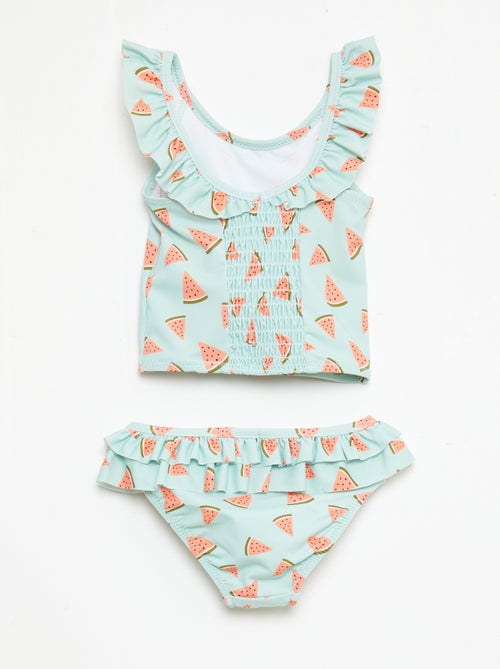 Costume da bagno 2 pezzi con effetto volant - Kiabi
