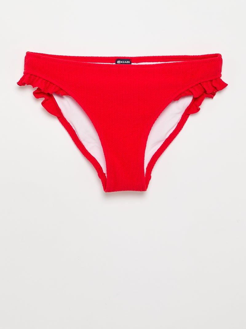 Costume da bagno 2 pezzi con volant Rosso - Kiabi