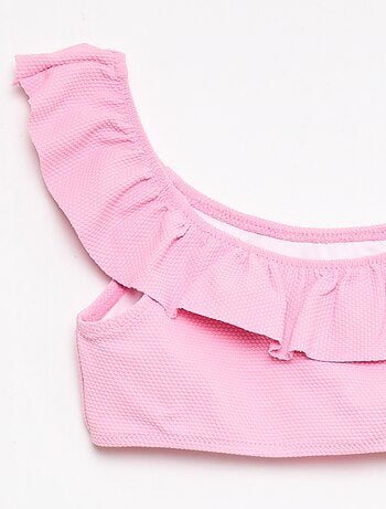 Costume da bagno a balze in maglia - 2 pezzi