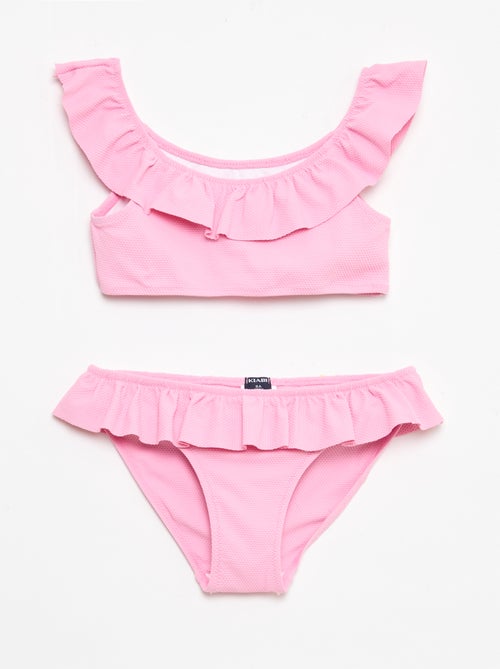 Costume da bagno a balze in maglia - 2 pezzi - Kiabi