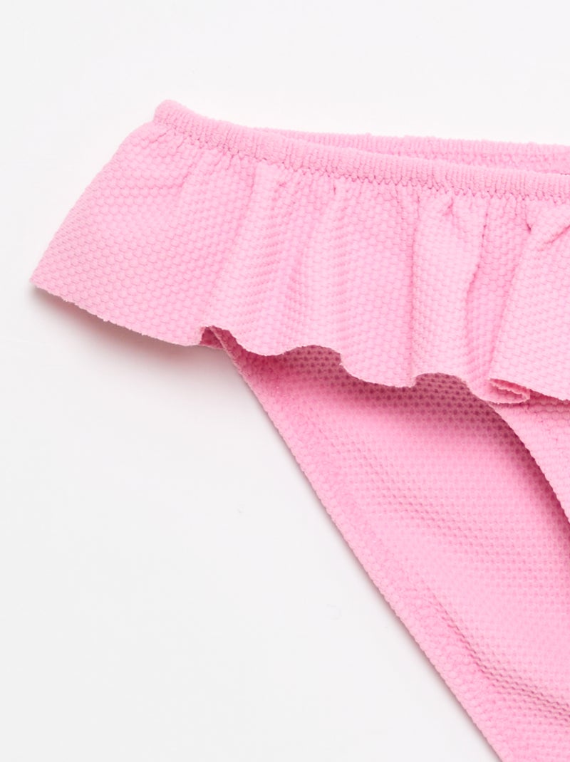 Costume da bagno a balze in maglia - 2 pezzi Rosa - Kiabi