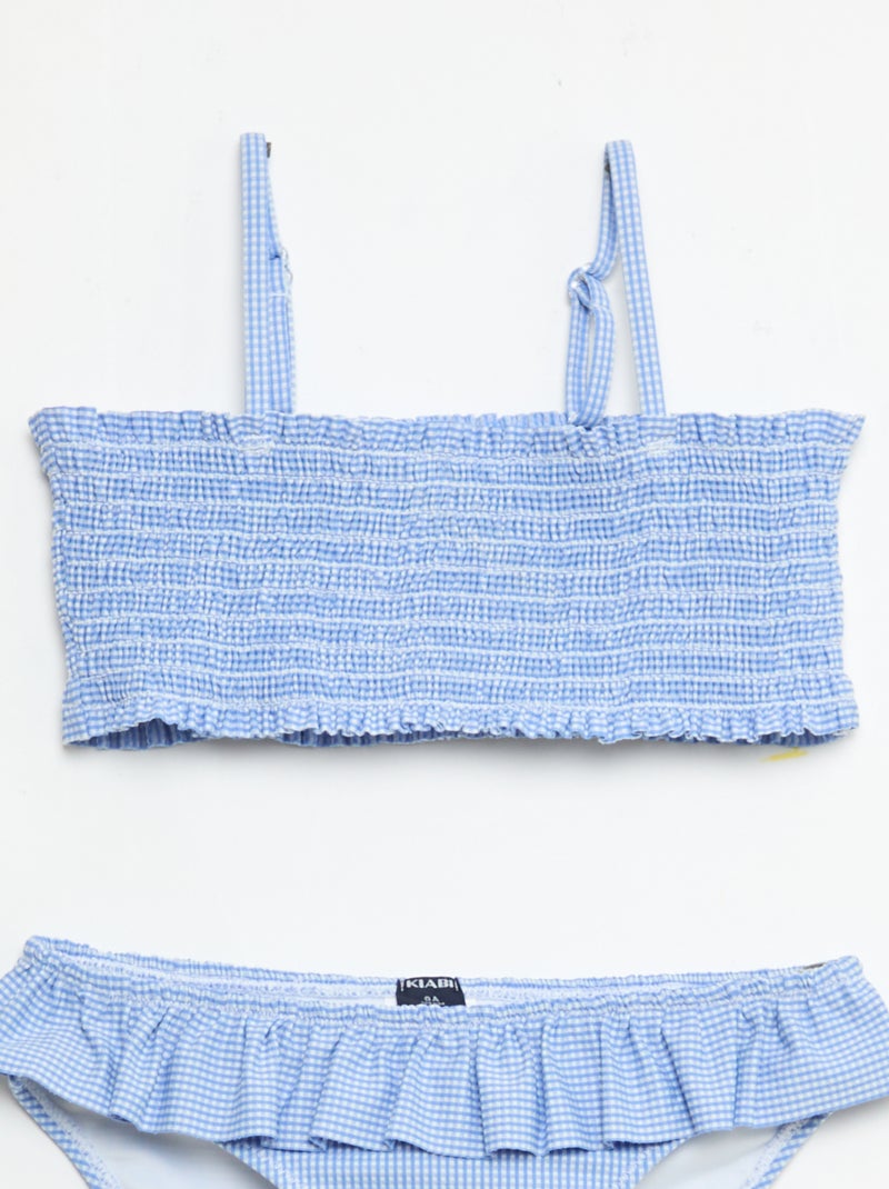 Costume da bagno a fantasia + volant - 2 pezzi Blu - Kiabi
