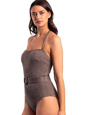 Costume da bagno a fascia Fresh Leaves da donna ADMAS