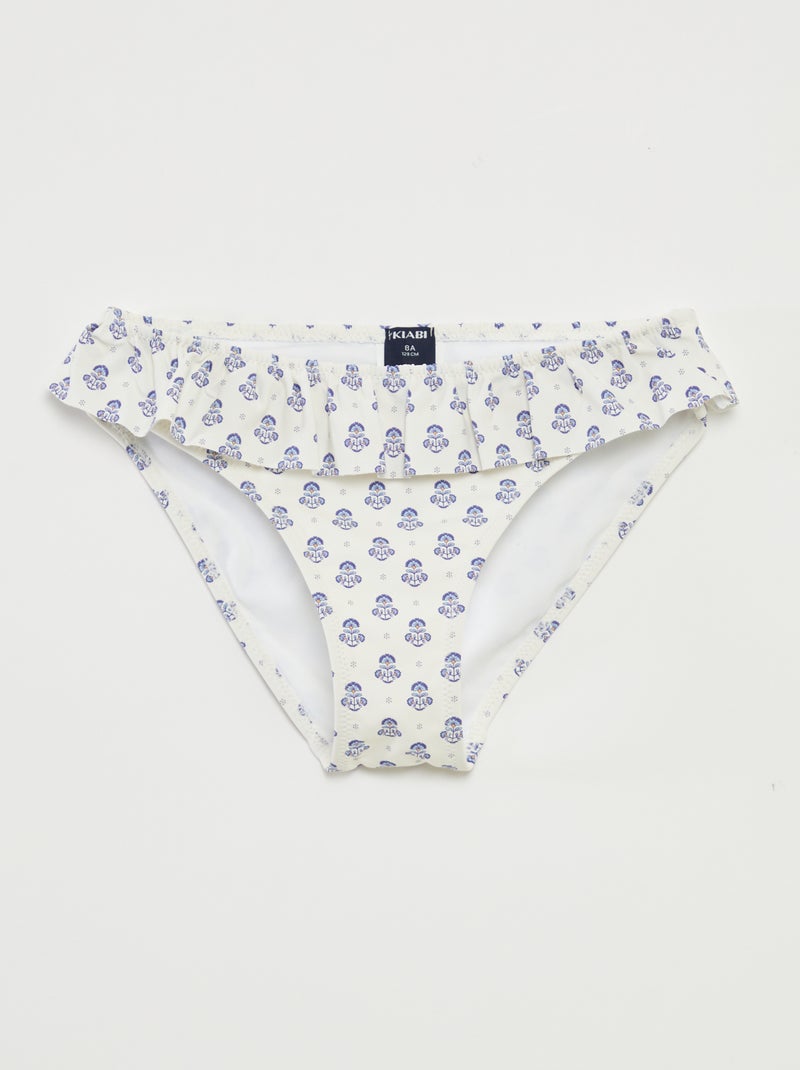 Costume da bagno a fiori - 2 pezzi BIANCO - Kiabi