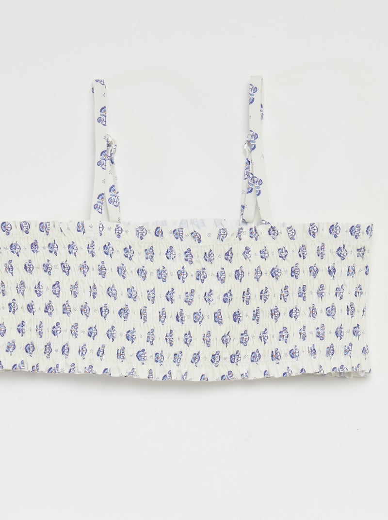Costume da bagno a fiori - 2 pezzi BIANCO - Kiabi
