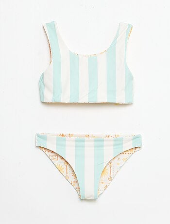 Costume da bagno a fiori reversibile - 2 pezzi