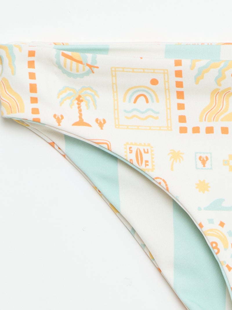 Costume da bagno a fiori reversibile - 2 pezzi Bianco - Kiabi