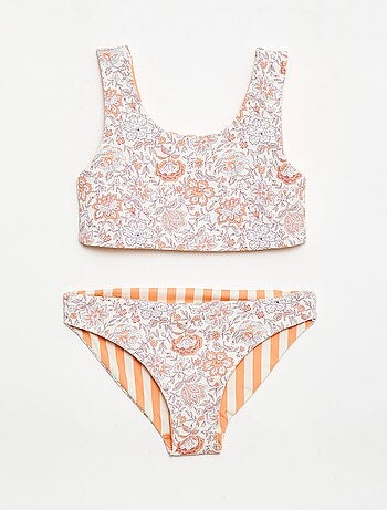 Costume da bagno a fiori reversibile - 2 pezzi