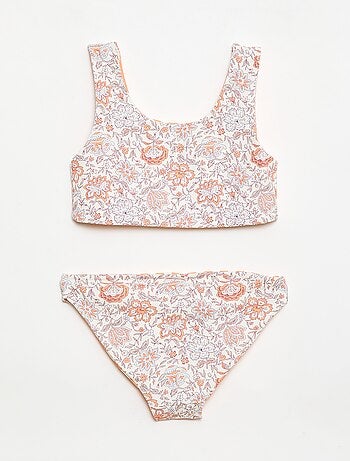 Costume da bagno a fiori reversibile - 2 pezzi