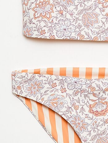 Costume da bagno a fiori reversibile - 2 pezzi