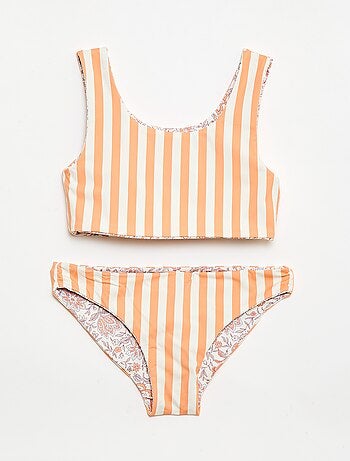Costume da bagno a fiori reversibile - 2 pezzi