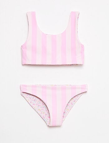 Costume da bagno a fiori reversibile - 2 pezzi