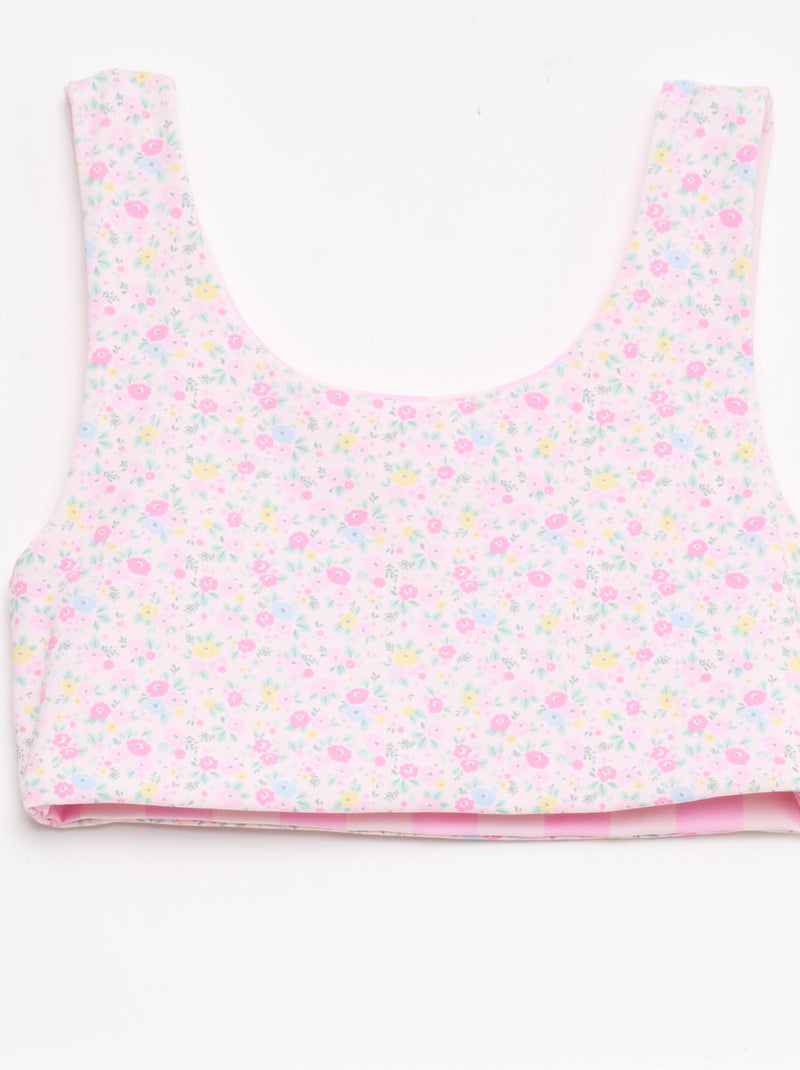 Costume da bagno a fiori reversibile - 2 pezzi Rosa - Kiabi