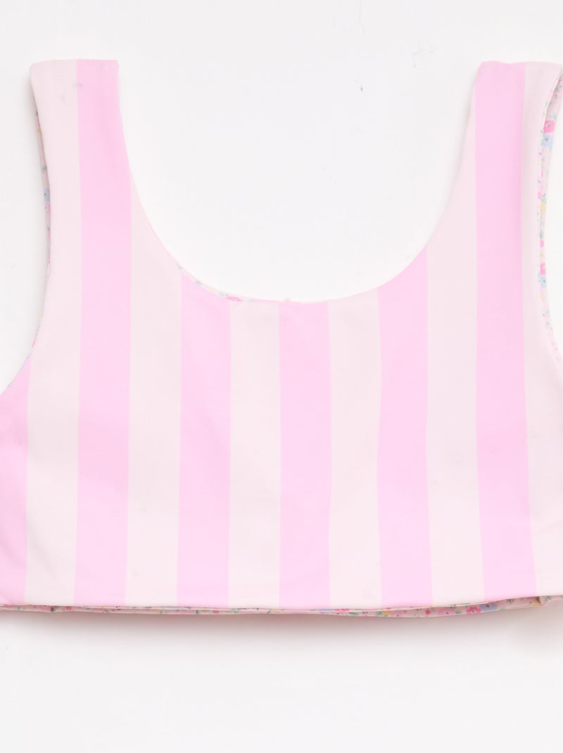 Costume da bagno a fiori reversibile - 2 pezzi Rosa - Kiabi
