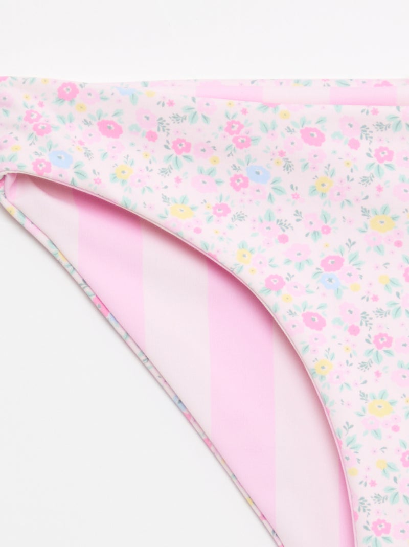 Costume da bagno a fiori reversibile - 2 pezzi Rosa - Kiabi