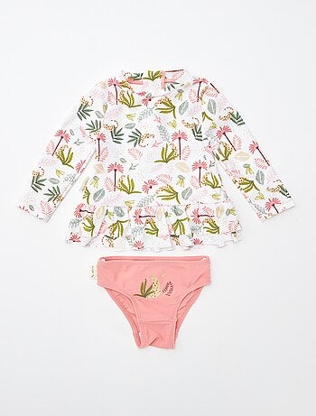 Costume da bagno a maniche lunghe + slip 'Petit Béguin' - 2 pezzi