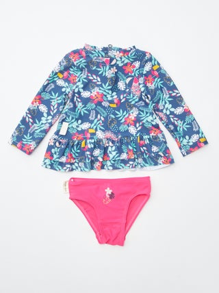 Costume da bagno a maniche lunghe + slip 'Petit Béguin' - 2 pezzi