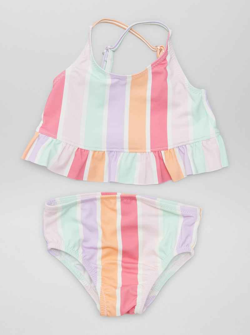 Costume da bagno a righe - 2 pezzi BIANCO - Kiabi