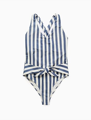 Costume da bagno a righe con cintura You&Me