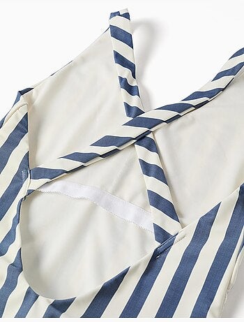 Costume da bagno a righe con cintura You&Me