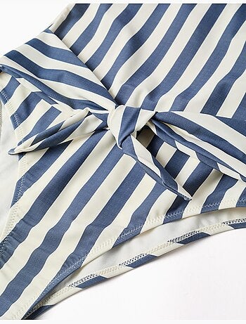 Costume da bagno a righe con cintura You&Me