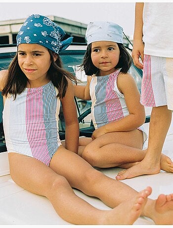 Costume da bagno a righe con spalline incrociate You&Me