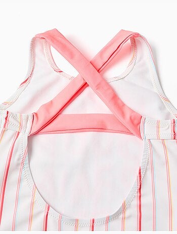 Costume da bagno a righe con stampa frontale