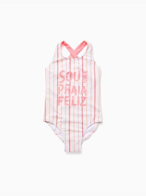 Costume da bagno a righe con stampa frontale - Kiabi