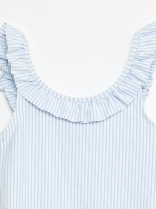 Costume da bagno a righe con volant elasticizzato - Kiabi