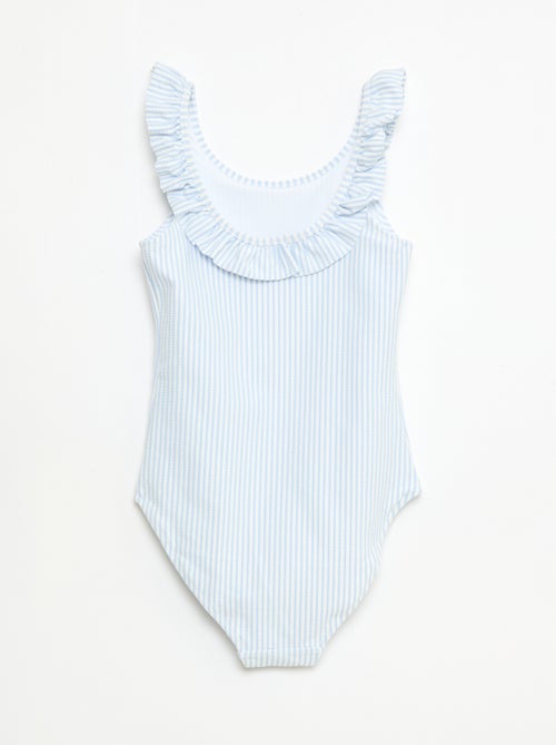 Costume da bagno a righe con volant elasticizzato - Kiabi