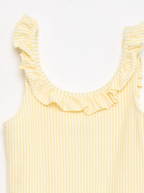 Costume da bagno a righe con volant elasticizzato - Kiabi