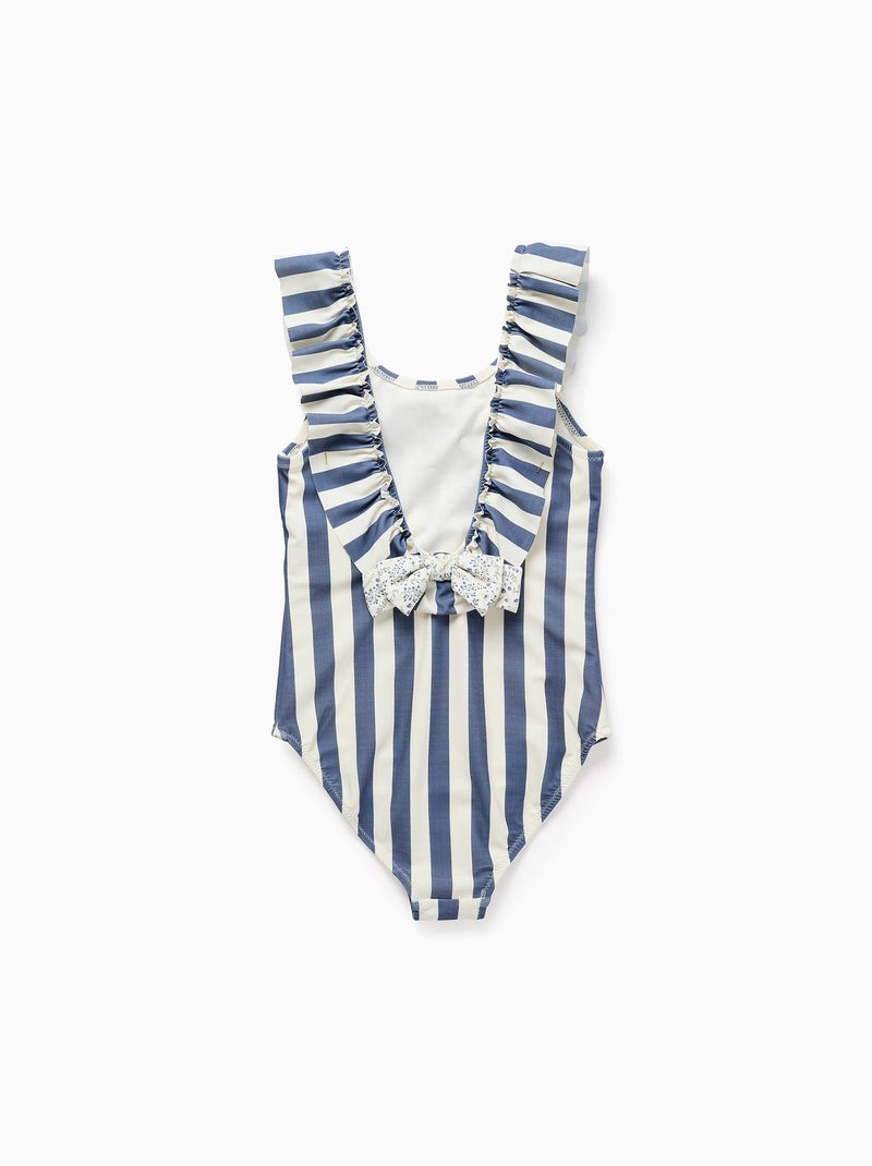Costume da bagno a righe con volant You&Me Beige chiaro - Kiabi
