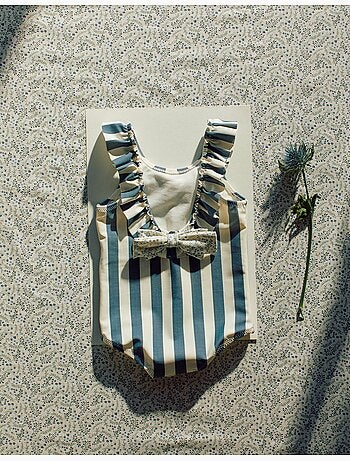 Costume da bagno a righe con volant You&Me