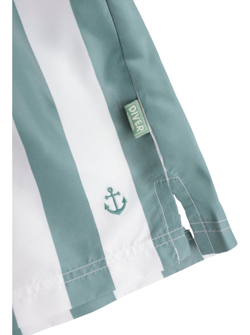 Costume da bagno a righe grandi da uomo DIVER Cachi - Kiabi