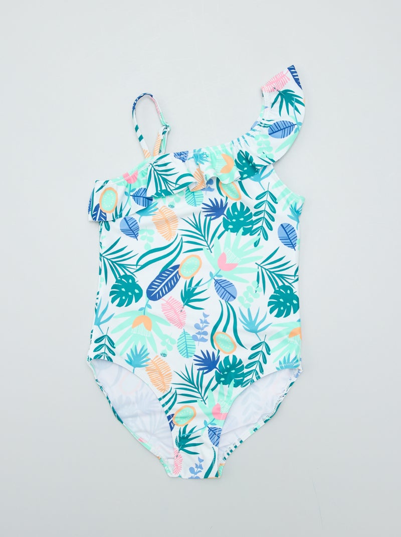Costume Da Bagno Bimba Un Pezzo Stampa Floreale - Swimsuit Neonata Per Spiaggia E Piscina - Foto 4