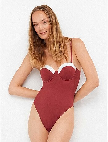 Costume da bagno bicolore con cerchio