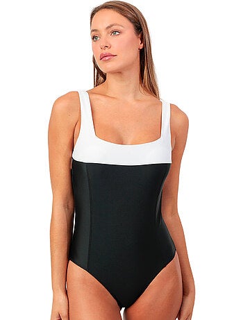 Costume da bagno bicolore snellente ADMAS da donna con scollatura quadrata per donne formose