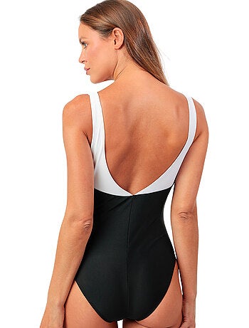 Costume da bagno bicolore snellente ADMAS da donna con scollatura quadrata per donne formose