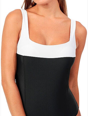 Costume da bagno bicolore snellente ADMAS da donna con scollatura quadrata per donne formose