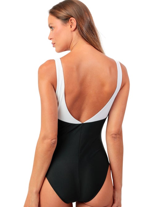 Costume da bagno bicolore snellente ADMAS da donna con scollatura quadrata per donne formose - Kiabi