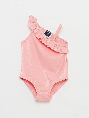 Costume da bagno collo asimmetrico con volant