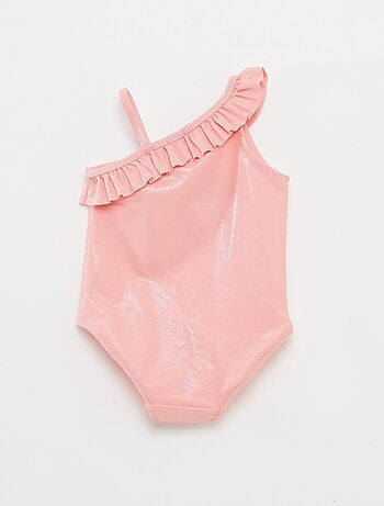 Costume da bagno collo asimmetrico con volant
