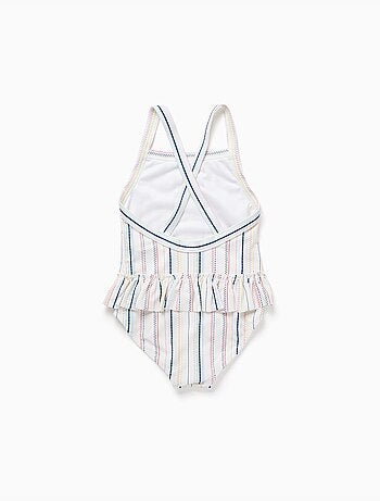 Costume da bagno con a righe etniche e volant B&S