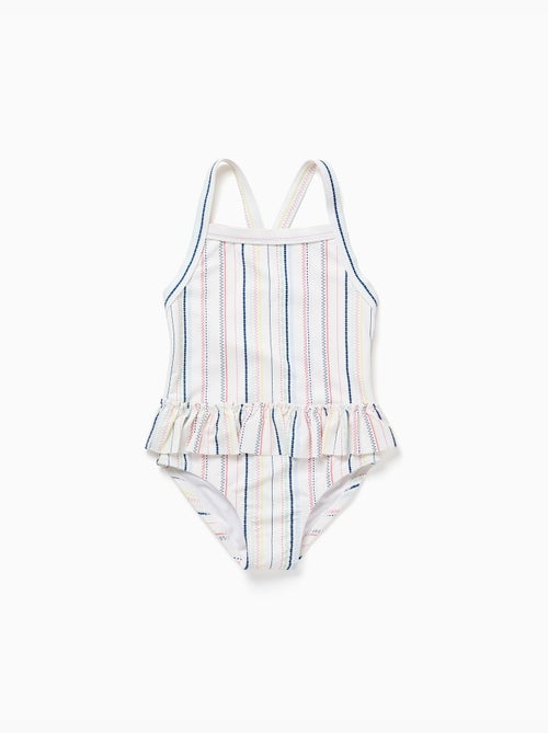 Costume da bagno con a righe etniche e volant B&S - Kiabi Costume da bagno con a righe etniche e volant B&S - Kiabi