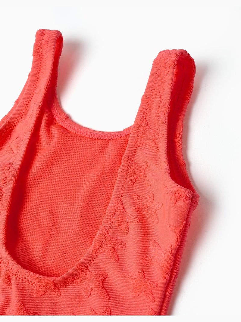 Costume da bagno con motivo a stella in bouclé Arancione corallo - Kiabi