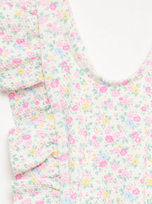 Costume da bagno con motivo e volant - Kiabi