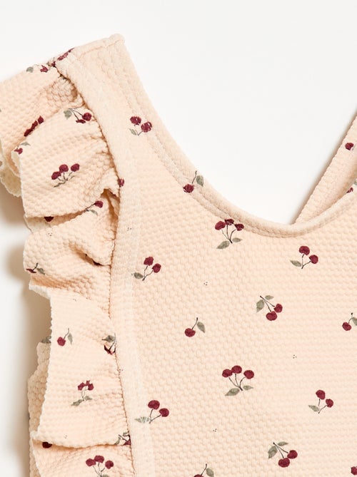 Costume da bagno con motivo e volant - Kiabi