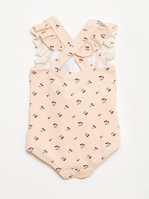 Costume da bagno con motivo e volant - Kiabi