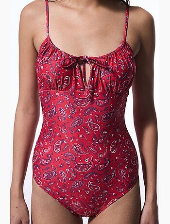 Costume da bagno con motivo etnico e bandana penti